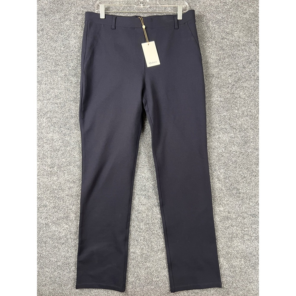 Quince Ultra-Stretch Ponte Straight Leg Pant Women Large Navy Blue Athleisure